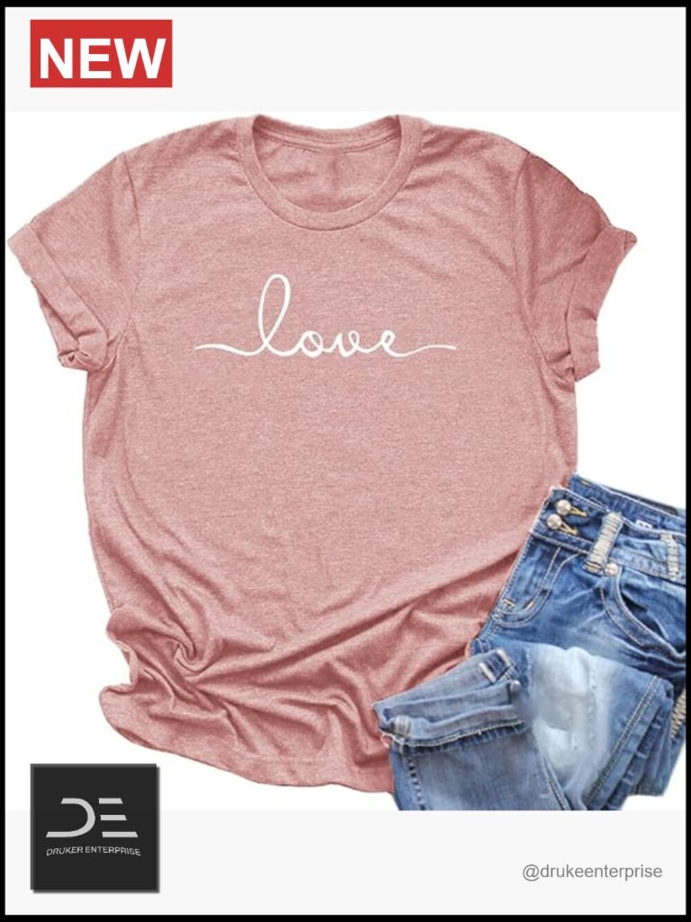 Graphic T-Shirt Love Print Casual Short Sleeve Summer